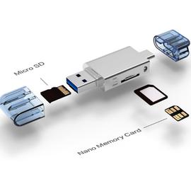 Lecteur de cartes SD USB type C, adaptateur de lecteur de cartes microSD USB  3,0 utilisé pour les cartes SD-3C SD Micro SD TF SDXC SDHC MMC