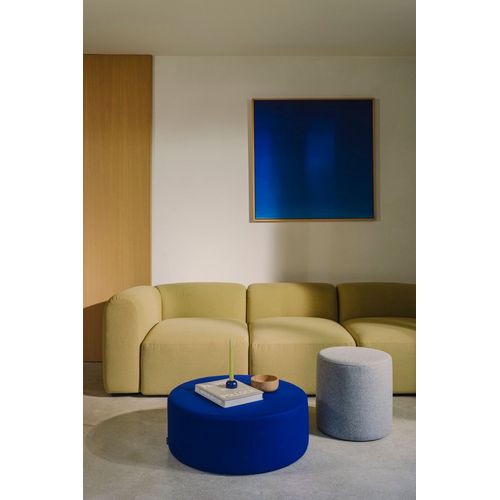 Tabouret Rond En Laine, Large, Myrtille