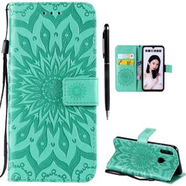 Coque Pour Huawei Honor 10 Lite [Pas Pour Honor 10] / P Smart 2019, Coque Housse Portefeuille Case Flip Cover Porte Carte Magnetique Support Anti Choc Protection,Coque Vert