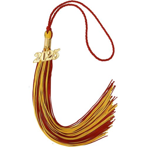Bmtterqgwo-Tassel Graduation 2025, Decoration De Casquette Rouge Et Or Avec Charmes, Souvenir Pour Ceremonie De Fin Detudes