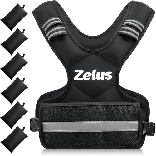 Bmtterqgwo-Zelus Gilet Pondere Homme Femme 4-10lb/11-20lb/20-32lb Avec 6 Poids Sable Pour Entrainement Maison Cardio Muscu