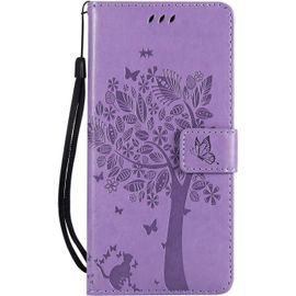 Coque Pour Huawei Honor 10 Lite [Pas Pour Honor 10] / P Smart 2019, Coque Housse Case Portefeuille Porte Carte Elegant Anti Choc Flip Cuir Etui Magnetique Protection,Housse Violet