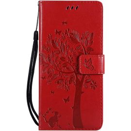 Coque Pour Huawei Honor 10 Lite [Pas Pour Honor 10] / P Smart 2019, Coque Housse Case Portefeuille Porte Carte Elegant Anti Choc Flip Cuir Etui Magnetique Protection,Housse Rouge