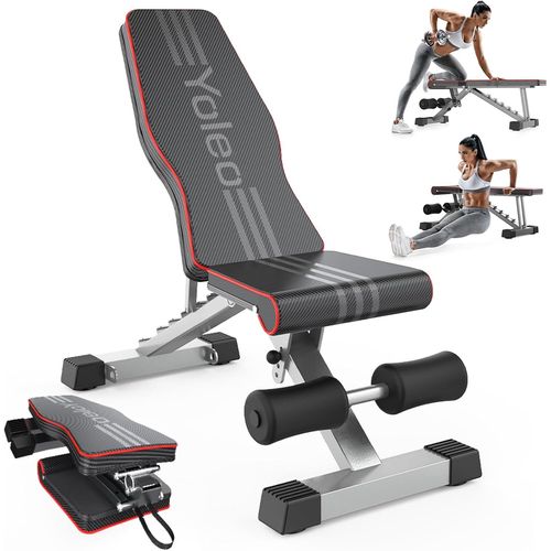 Bmtterqgwo-Banc De Musculation Yoleo Ajustable, Pliable Pour Entrainement Complet, Inclinaison Reglable Rapide, Noir