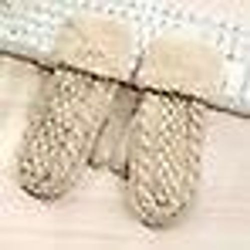 Femmes Mode Tricot Twist Fleurs Mitaines Hiver Femme Laine Plus Cachemire Velours Épaississement Chaud Doigt Complet Gants Taille Unique N507-Kaki