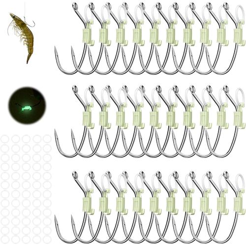 Bmtterqgwo-Kanama Hamecons Peche Crevette Lumineux - Carbone Durable Eau Douce/Mer Barbeles Pour Bass Bar Silure