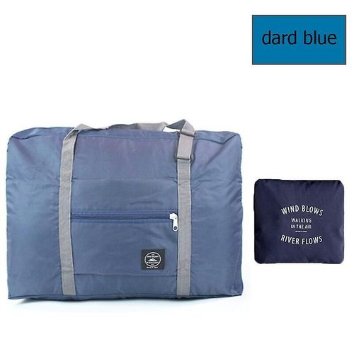 Sacs De Rangement De Grande Capacité Sac De Voyage En Nylon Pliable Organisateurs De Vêtements Bagages Unisexes Femmes Sacs À Main Imperméables Hommes Sac De Voyage Bleu Foncé