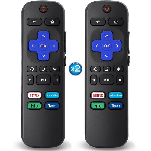 BMTTERQGWO-2 telecommandes universelles compatibles TV Roku Hisense/Onn/TCL/Sharp/Element/Philips/Hitachi/JVC/RCA/Insignia/Sanyo/LG