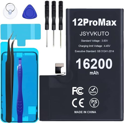 Bmtterqgwo-Batterie 16200mah Pour Iphone 12 Pro Max, Haute Capacite 0 Cycle Outils De Reparation, Modeles A2410 A2411 A2412 A2342
