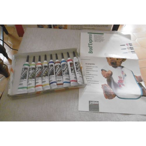 Coffret De 9 Pate À Broder Brod Express Pebeo Couleurs Assorties