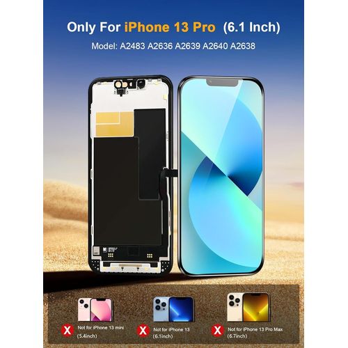 Bmtterqgwo-Ecran Iphone 13 Pro 6.1 Pouces Cof Lcd 3d Touch Ips Fhd Outils Et Film Protection Etanche A2483 A2636 A2639 A2640 A2638