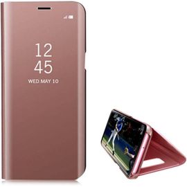 Coque Pour Huawei Honor 10, Housse Coque Etui Flip Case Miroir Plastique Rigide Dure Case Housse Avec Fonction Support Cuir Luxe Antichoc Housse Protection Cover Pour Huawei Honor 10,Or Rose