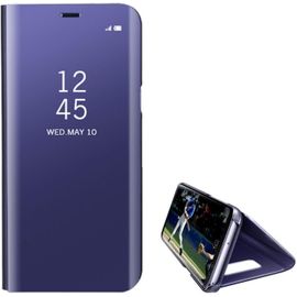 Coque Pour Huawei Honor 10, Housse Coque Etui Flip Case Miroir Plastique Rigide Dure Housse Avec Fonction Support Cuir Antichoc Protection Cover Pour Huawei Honor 10,Violet Bleu
