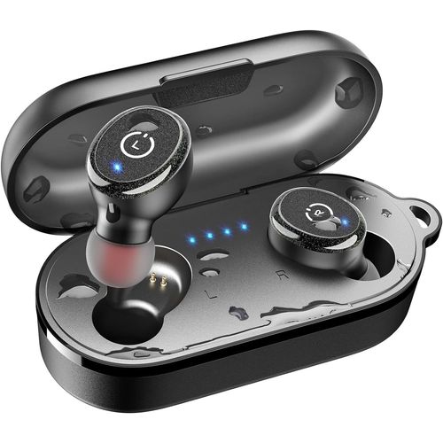 BMTTERQGWO-TOZO T10 Ecouteurs Bluetooth 5.3 sans fil, 45H autonomie, etui charge sans fil, IPX8, micro integre, basses puissantes,