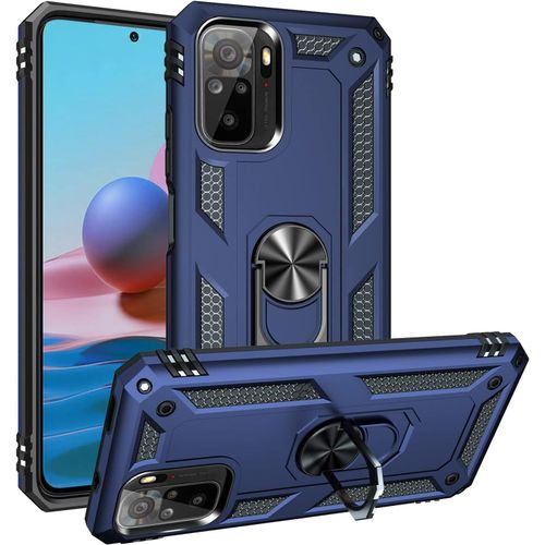 Coque Pour Redmi Note 10, Etui Antichoc Cover Anti Housse Avec Bague Rotatif Support Pour Xiaomi Redmi Note 10/Redmi Note 10s Bleu Marin