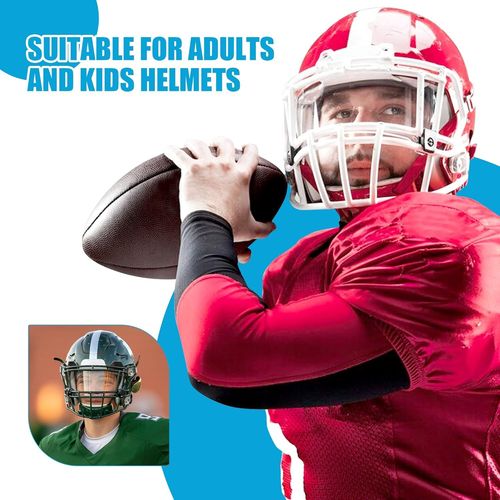 Bmtterqgwo-Visiere Football Transparente Anti-Rayures Incassable Pour Casques Jeunes Adultes Fit Universel Clips Rapides