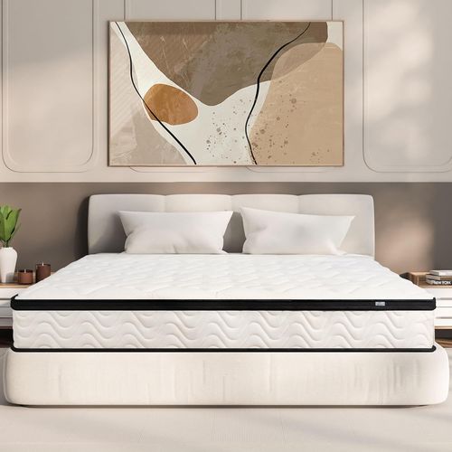 BMTTERQGWO-Matelas Queen 10 Pouces | Matelas Hybride Taille Queen en Boite | Mousse Memoire Fermete Moyenne et Ressorts Poche