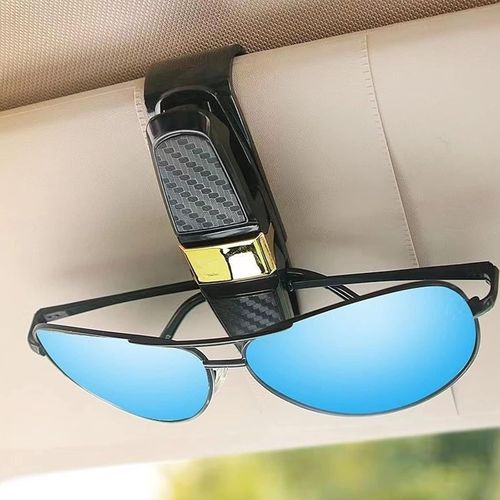 Bmtterqgwo-Bvhpmyjp Porte-Lunettes Voiture 2 Pieces, Clip Rotatif 180 Degres Avec Porte-Cartes, Accessoire Pare-Soleil Auto