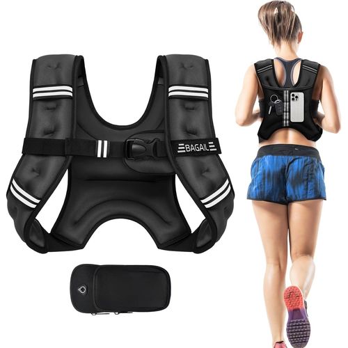BMTTERQGWO-BAGAIL Gilet leste 5lbs/8lbs/10lbs/12lbs/15lbs/20lbs/25lbs/30lbs poche telephone amovible hommes femmes marche perte de
