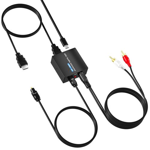 BMTTERQGWO-Extracteur Audio HDMI ARC 192 KHz avec Sortie SPDIF AUX 3.5mm RCA Adaptateur Audio Optique Cable pour Barre Son Blu-Ray