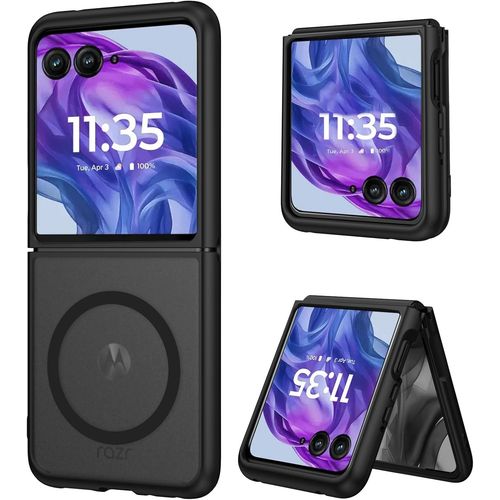 Bmtterqgwo-Duedue Coque Motorola Razr Plus 2025/2024, Moto Razr 50 Ultra 5g, Aimantee Anti-Choc - Noir