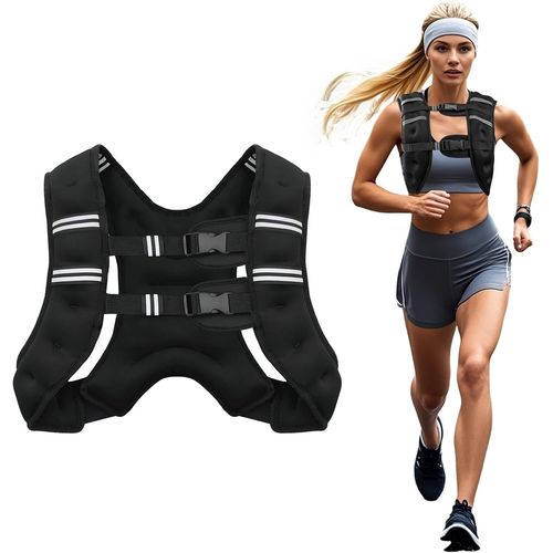 Bmtterqgwo-Gilet Leste 6lb/8lb/12lb/16lb/20lb/25lb/30lb Hommes Femmes, Ajustable Bandes Reflechissantes Musculation Course Marche