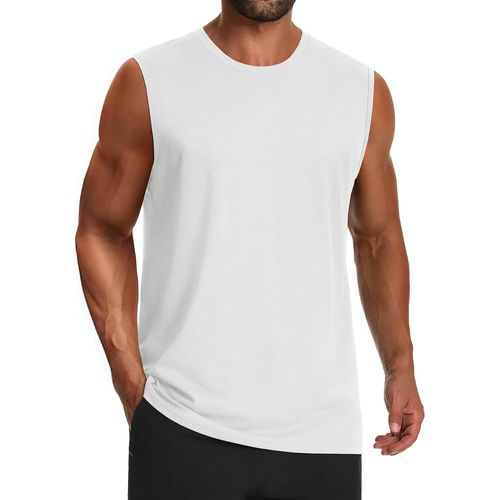 Bmtterqgwo-Debardeur Homme Cotrasen Upf 50 Coton Leger Pour Sport Salle De Gym Et Loisirs Tee Shirt Muscle Respirant