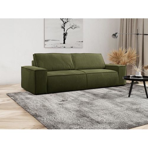 Canapé Convertible Velours 4 Places Kaki