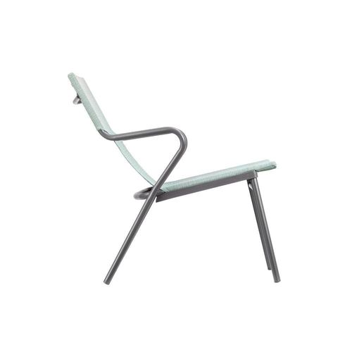 Fauteuil Bas Assise Grand Confort En Acier Bleu L69xl68xh70