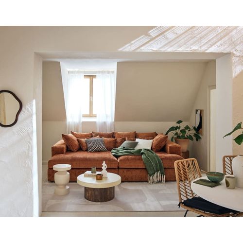 Canapé Droit 4 Places En Terracotta