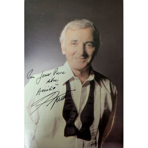 Carte Postale Dédicacée De Charles Aznavour