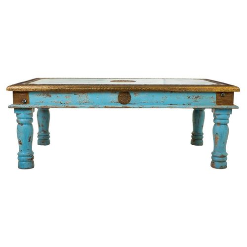 Table Basse En Bois Bleu 120x75x45h