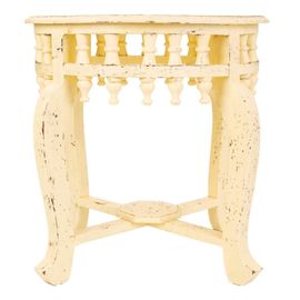 Table Basse En Bois Et Métal Couleur Ivoire 45x45x52h
