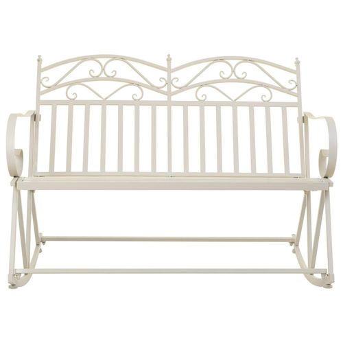 Canapé À Bascule En Fer Forgé Blanc 116x45x91h Cm