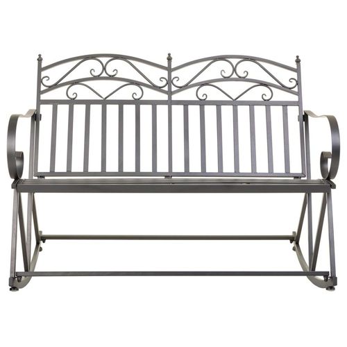 Canapé À Bascule En Fer Forgé Marron 116x45x91h Cm