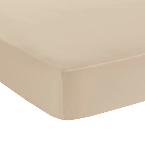 Drap Housse Coton Beige 90x190 Cm