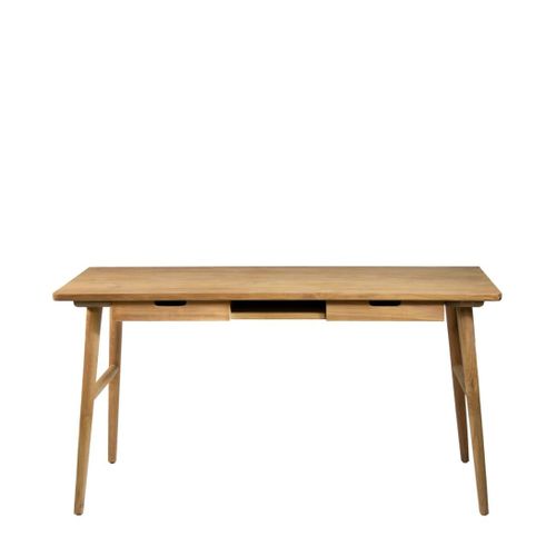Bureau En Teck Beige L 140 Cm