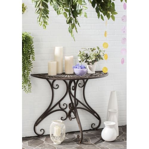 Table D'appoint Pour L'extérieur En Fer Brun Rustique