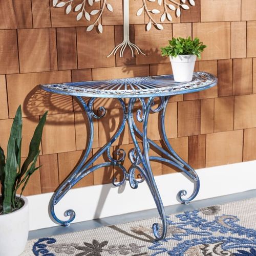 Table D'appoint Pour L'extérieur En Fer Bleu