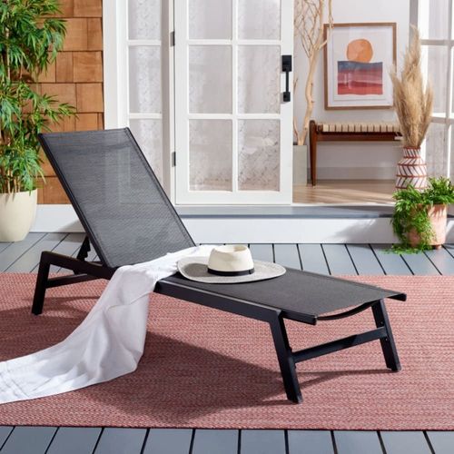 Chaise Longue D'extérieur Aluminium Noir