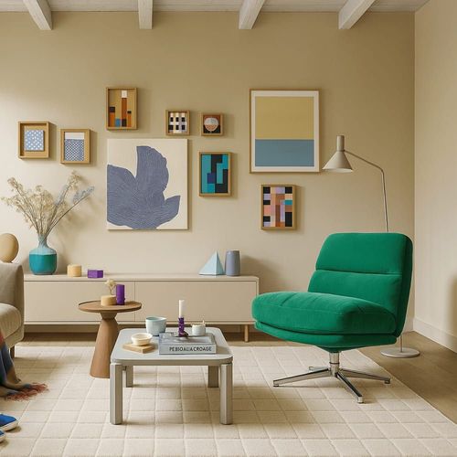 Fauteuil Pivotant En Velours Côtelé Vert Électrique - Piètement Chromé
