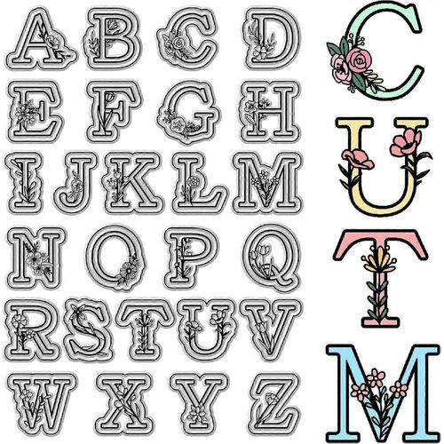 Tampons En Caoutchouc Transparents Az Floral Letters, Initiales De L'alphabet, Vintage, Réutilisables, En Silicone Transparent, Pour Journaling, Fabrication De Cartes, Scrapbooking, Photo
