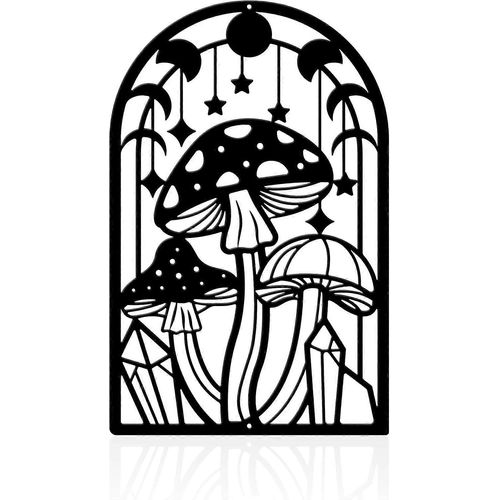 Plaque de porte vintage en forme de champignon, décoration de porte d'entrée en fer, pour la maison, le bureau, le porche, le salon, le couloir, la cour, le jardin, 19,2 x 30 cm