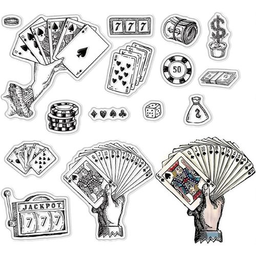 1 Feuille De Tampons Transparents En Caoutchouc Poker Pour La Fabrication De Cartes, Tampons Transparents En Silicone, Tampons Transparents Vintage Victoria