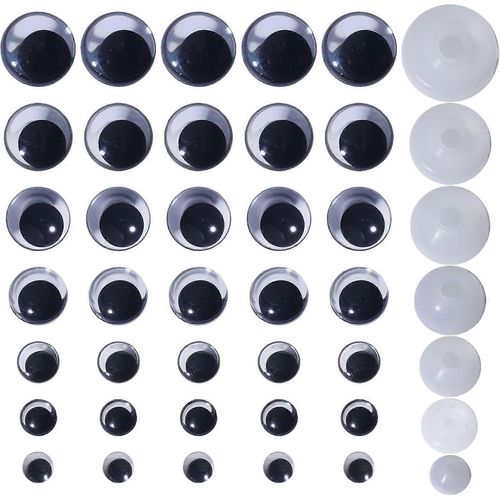 Lot de 56 yeux de sécurité noirs en plastique pour poupées, accessoires de bricolage avec entretoise pour poupées, ours, marionnettes, animaux en peluche