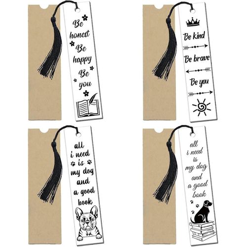 Lot De 4 Marque-Pages En Acrylique Transparents, Rectangulaires, Motif Chien, Idéal Pour La Lecture, La Remise Des Diplômes, La Décoration Intérieure