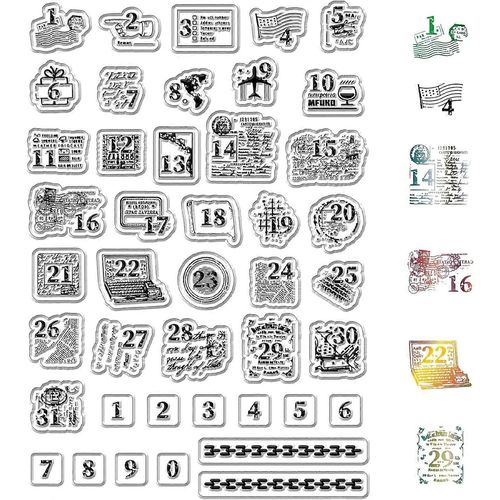 Tampons Transparents En Caoutchouc Avec Chiffres Et Calendrier, Réutilisables, Pour Journal, Fabrication De Cartes, Décoration, Scrapbooking