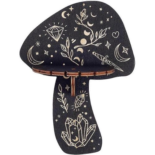 Étagère Murale En Cristal En Bois, Étagère Flottante Rustique En Forme De Champignon, Support De Pendule De Radiesthésie, Présentoir De Rangement Pour Objets De Sorcière À Suspendre