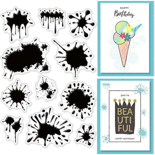 Tampons Transparents Style Splash-Ink Pour La Fabrication De Cartes, La Décoration, Le Scrapbooking, Les Taches D'eau, Le Tampon En Caoutchouc Silicone Pour Cartes De V?ux, Album Photo, Décoration D'agenda Di