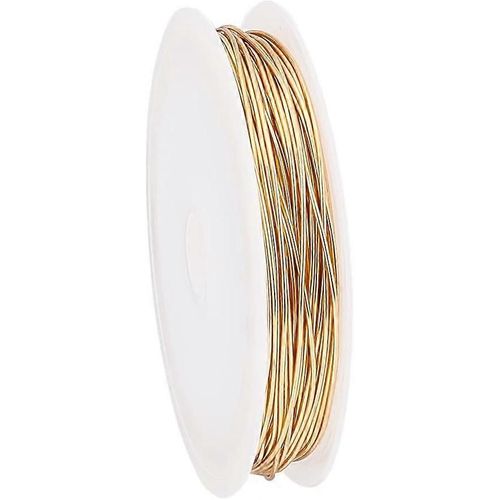 Fil De Cuivre Plaqué Or 18 Carats, Calibre 20, Fil De Bijouterie, Fil Artisanal De 0,8 Mm, Fil Doré Pour Perles, Fil Résistant Au Ternissement, Pour Bricolage, Fabrication De Bijoux, Emballage S